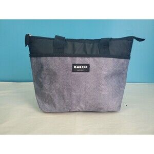 Igloo Zipped Lunch Bag Insulated  Classiz Gray Black Travel Modern